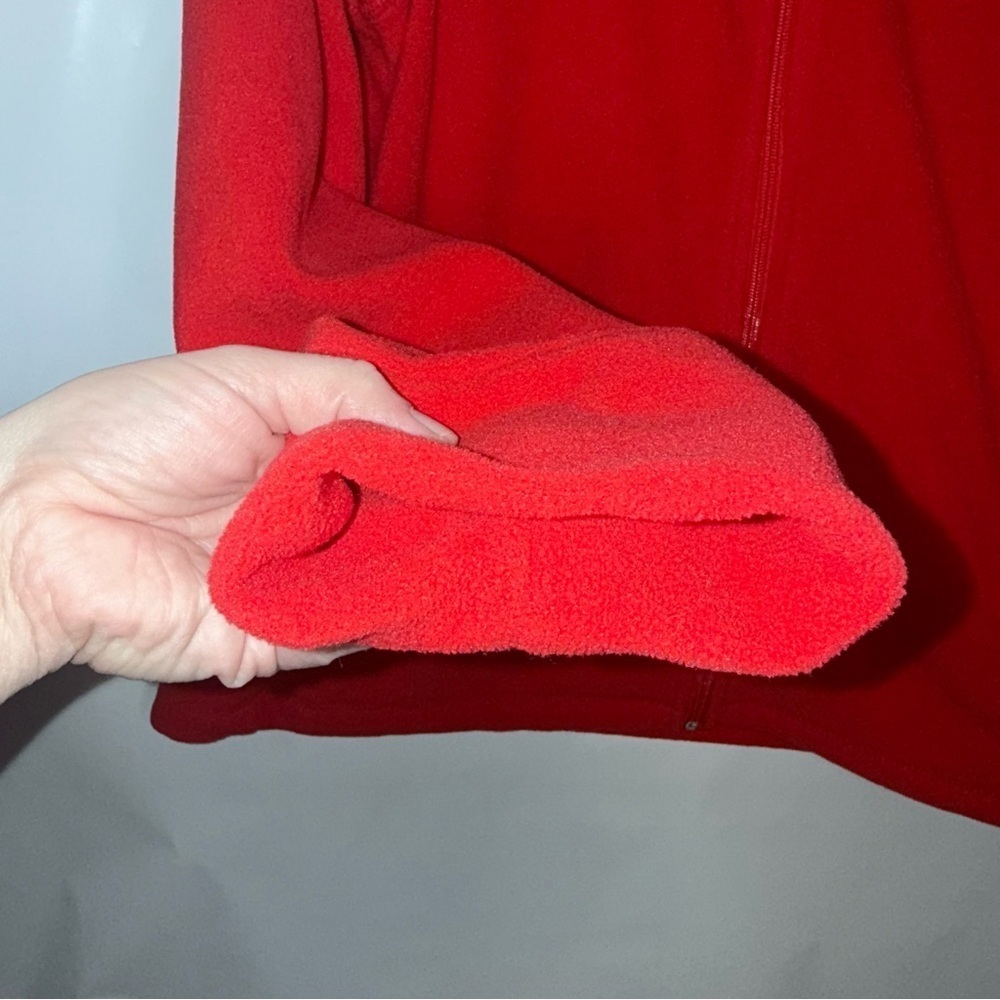 Clavin Klein Performance Fleece Zipper Jacket Size Medium Red - Picture 10 of 11